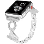 Cinturino per orologio in metallo con diamanti incastonati a conchiglia, For Apple Watch 46mm / 49mm / 45mm / 44mm, For Apple Watch 42mm / 41mm / 40mm / 38mm