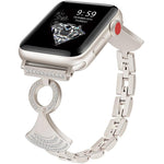 Cinturino per orologio in metallo con diamanti incastonati a conchiglia, For Apple Watch 46mm / 49mm / 45mm / 44mm, For Apple Watch 42mm / 41mm / 40mm / 38mm