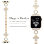 Cinturino per orologio in metallo con diamanti incastonati a conchiglia, For Apple Watch 46mm / 49mm / 45mm / 44mm, For Apple Watch 42mm / 41mm / 40mm / 38mm