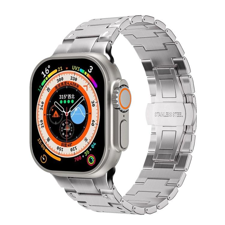 Cinturino per orologio in metallo con chiusura a farfalla in stile meccanico., For Apple Watch 46mm / 49mm / 45mm / 44mm, For Apple Watch 42mm / 41mm / 40mm / 38mm