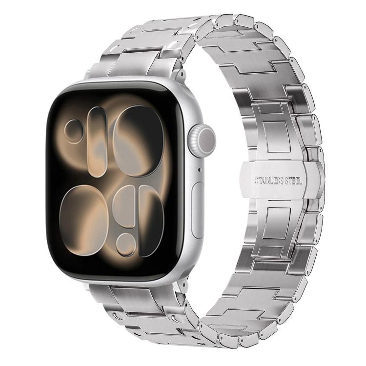 Cinturino per orologio in metallo con chiusura a farfalla in stile meccanico., For Apple Watch 46mm / 49mm / 45mm / 44mm, For Apple Watch 42mm / 41mm / 40mm / 38mm