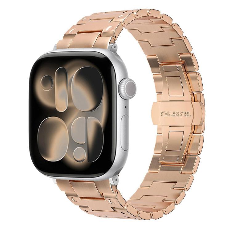 Cinturino per orologio in metallo con chiusura a farfalla in stile meccanico., For Apple Watch 46mm / 49mm / 45mm / 44mm, For Apple Watch 42mm / 41mm / 40mm / 38mm