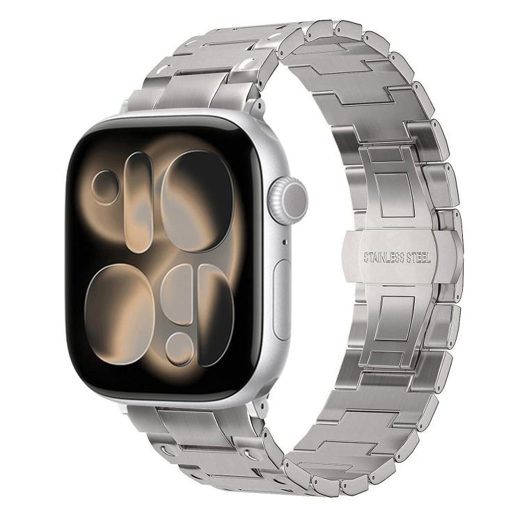 Cinturino per orologio in metallo con chiusura a farfalla in stile meccanico., For Apple Watch 46mm / 49mm / 45mm / 44mm, For Apple Watch 42mm / 41mm / 40mm / 38mm