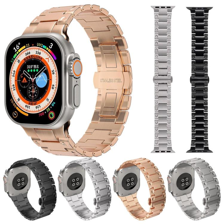 Cinturino per orologio in metallo con chiusura a farfalla in stile meccanico., For Apple Watch 46mm / 49mm / 45mm / 44mm, For Apple Watch 42mm / 41mm / 40mm / 38mm