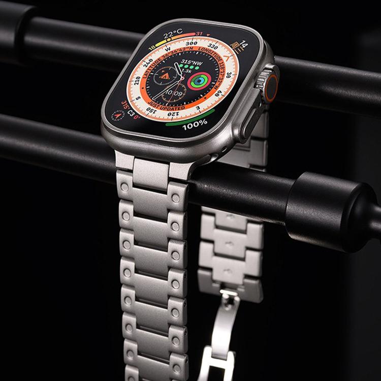 Cinturino per orologio in metallo con chiusura a farfalla in stile meccanico., For Apple Watch 46mm / 49mm / 45mm / 44mm, For Apple Watch 42mm / 41mm / 40mm / 38mm