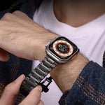 Cinturino per orologio in metallo con chiusura a farfalla in stile meccanico., For Apple Watch 46mm / 49mm / 45mm / 44mm, For Apple Watch 42mm / 41mm / 40mm / 38mm