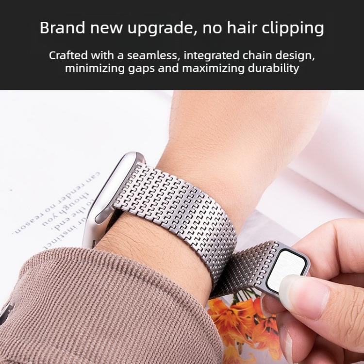 Cinturino magnetico milanese a catena a spilli per orologio, For Apple Watch 46mm / 49mm / 45mm / 44mm, For Apple Watch 42mm / 41mm / 40mm / 38mm