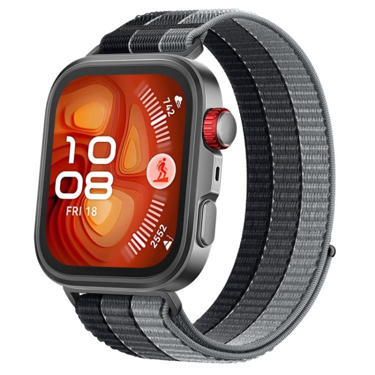 Cinturino per orologio in nylon intrecciato a triplo anello con chiusura a strappo, For Huawei Watch Fit 5 / Fit 5 Pro / Fit 4