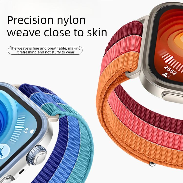 Cinturino per orologio in nylon intrecciato a triplo anello con chiusura a strappo, For Huawei Watch Fit 5 / Fit 5 Pro / Fit 4