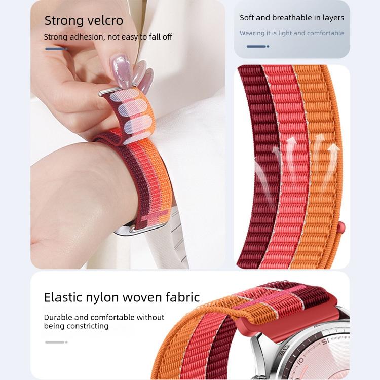 Cinturino per orologio in nylon intrecciato a triplo anello con chiusura a strappo, For Huawei Watch Fit 5 / Fit 5 Pro / Fit 4