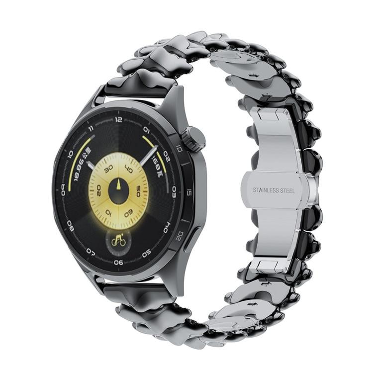 Cinturino per orologio in lega di zinco con chiusura a farfalla e motivo a spina di drago., 22mm