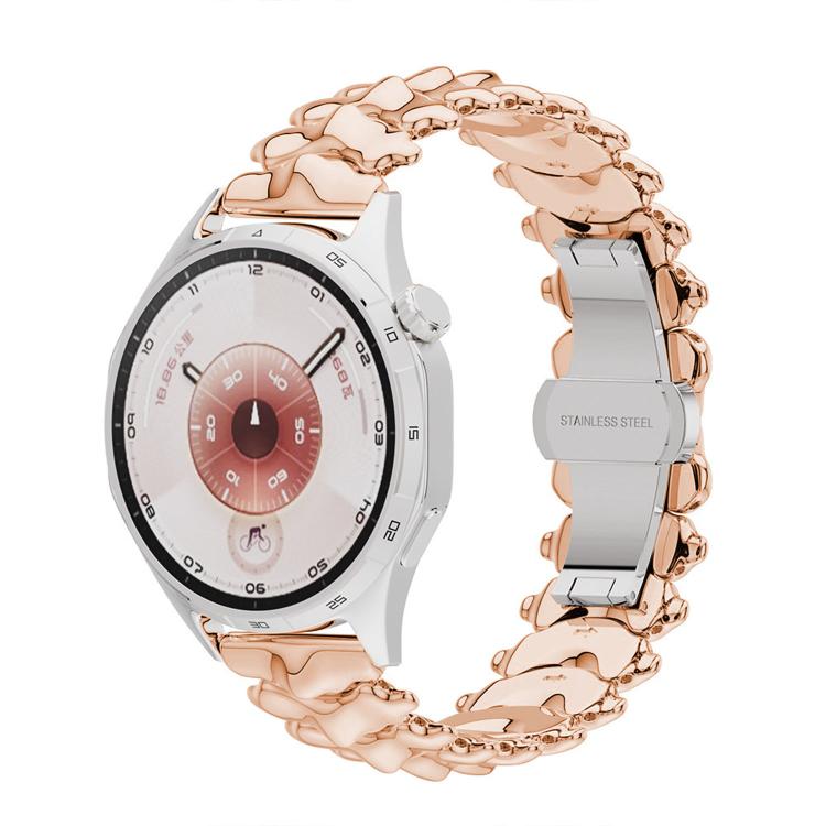 Cinturino per orologio in lega di zinco con chiusura a farfalla e motivo a spina di drago., 22mm