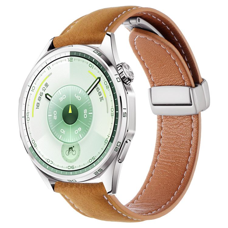 Cinturino per orologio in pelle vegana con fibbia magnetica e texture litchi cerata all'olio, effetto cera d'olio., 20mm, 22mm