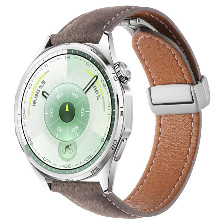 Cinturino per orologio in pelle vegana con fibbia magnetica e texture litchi cerata all'olio, effetto cera d'olio., 20mm, 22mm