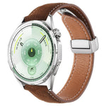 Cinturino per orologio in pelle vegana con fibbia magnetica e texture litchi cerata all'olio, effetto cera d'olio., 20mm, 22mm
