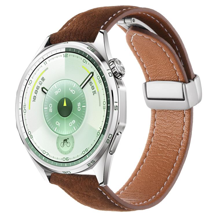Cinturino per orologio in pelle vegana con fibbia magnetica e texture litchi cerata all'olio, effetto cera d'olio., 20mm, 22mm