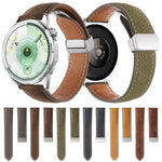 Cinturino per orologio in pelle vegana con fibbia magnetica e texture litchi cerata all'olio, effetto cera d'olio., 20mm, 22mm