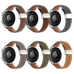Cinturino per orologio in pelle vegana con fibbia magnetica e texture litchi cerata all'olio, effetto cera d'olio., 20mm, 22mm