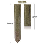 Cinturino per orologio in pelle vegana con fibbia magnetica e texture litchi cerata all'olio, effetto cera d'olio., 20mm, 22mm