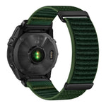 Cinturino per orologio in nylon a due sezioni con motivo montano e chiusura a strappo., For Gamin 26mm, For Gamin 22mm