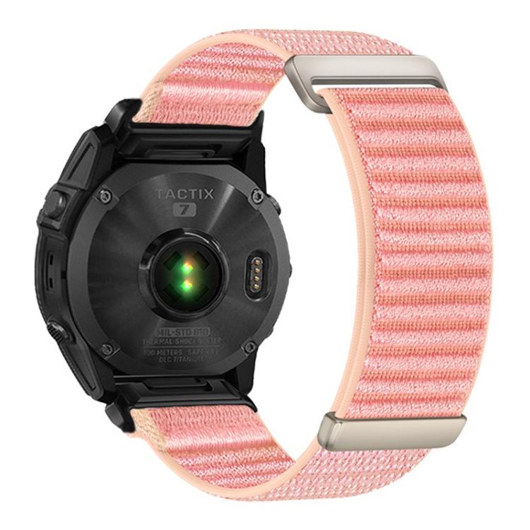 Cinturino per orologio in nylon a due sezioni con motivo montano e chiusura a strappo., For Gamin 26mm, For Gamin 22mm