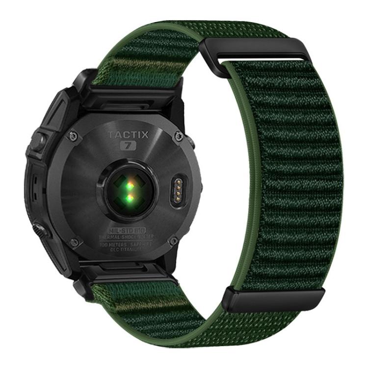 Cinturino per orologio in nylon a due sezioni con motivo montano e chiusura a strappo., For Gamin 26mm, For Gamin 22mm