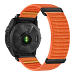 Cinturino per orologio in nylon a due sezioni con motivo montano e chiusura a strappo., For Gamin 26mm, For Gamin 22mm