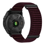 Cinturino per orologio in nylon a due sezioni con motivo montano e chiusura a strappo., For Gamin 26mm, For Gamin 22mm