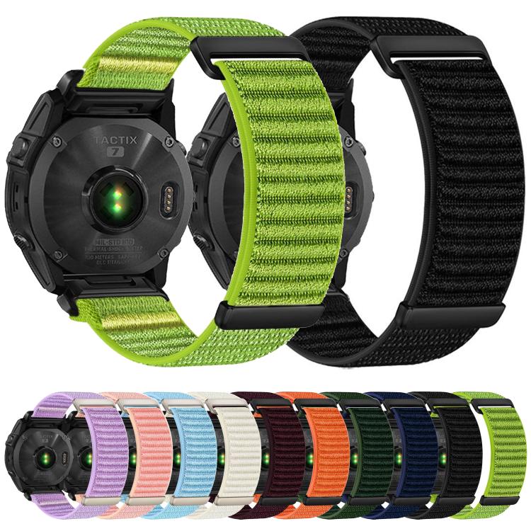 Cinturino per orologio in nylon a due sezioni con motivo montano e chiusura a strappo., For Gamin 26mm, For Gamin 22mm
