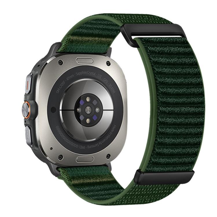 Cinturino per orologio in nylon a due sezioni con motivo montano e chiusura a strappo., For Samsung Galaxy Watch Ultra 47mm / Ultra 2025