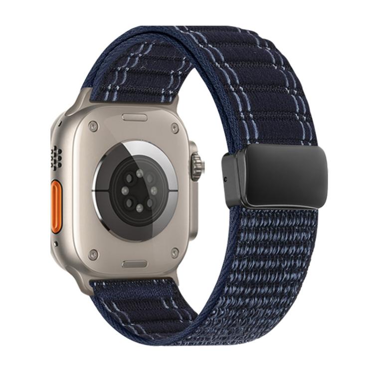 Cinturino per orologio in nylon con fibbia magnetica e motivo a onde., For Apple Watch 46mm / 49mm / 45mm / 44mm, For Apple Watch 42mm / 41mm / 40mm / 38mm