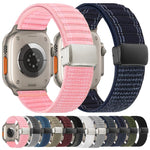 Cinturino per orologio in nylon con fibbia magnetica e motivo a onde., For Apple Watch 46mm / 49mm / 45mm / 44mm, For Apple Watch 42mm / 41mm / 40mm / 38mm