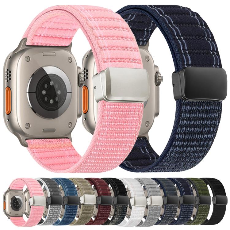 Cinturino per orologio in nylon con fibbia magnetica e motivo a onde., For Apple Watch 46mm / 49mm / 45mm / 44mm, For Apple Watch 42mm / 41mm / 40mm / 38mm