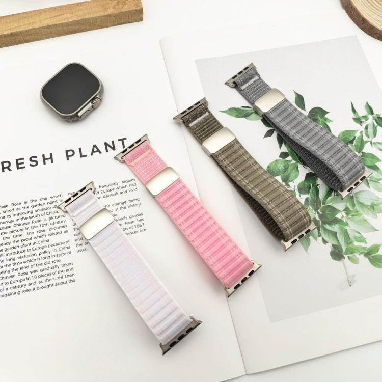 Cinturino per orologio in nylon con fibbia magnetica e motivo a onde., For Apple Watch 46mm / 49mm / 45mm / 44mm, For Apple Watch 42mm / 41mm / 40mm / 38mm