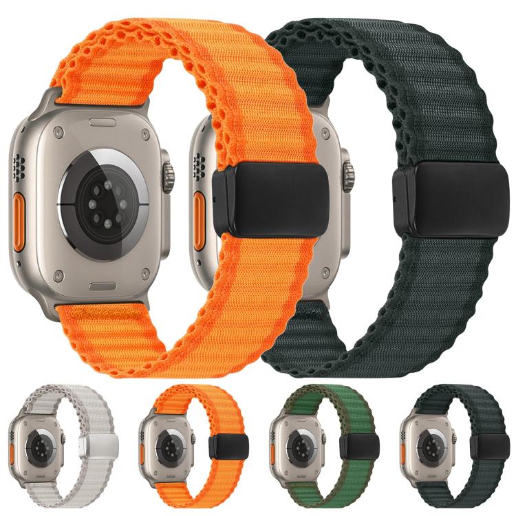 Cinturino per orologio da fuoristrada con fibbia magnetica e passante in nylon intrecciato., For Apple Watch 46mm / 49mm / 45mm / 44mm, For Apple Watch 42mm / 41mm / 40mm / 38mm