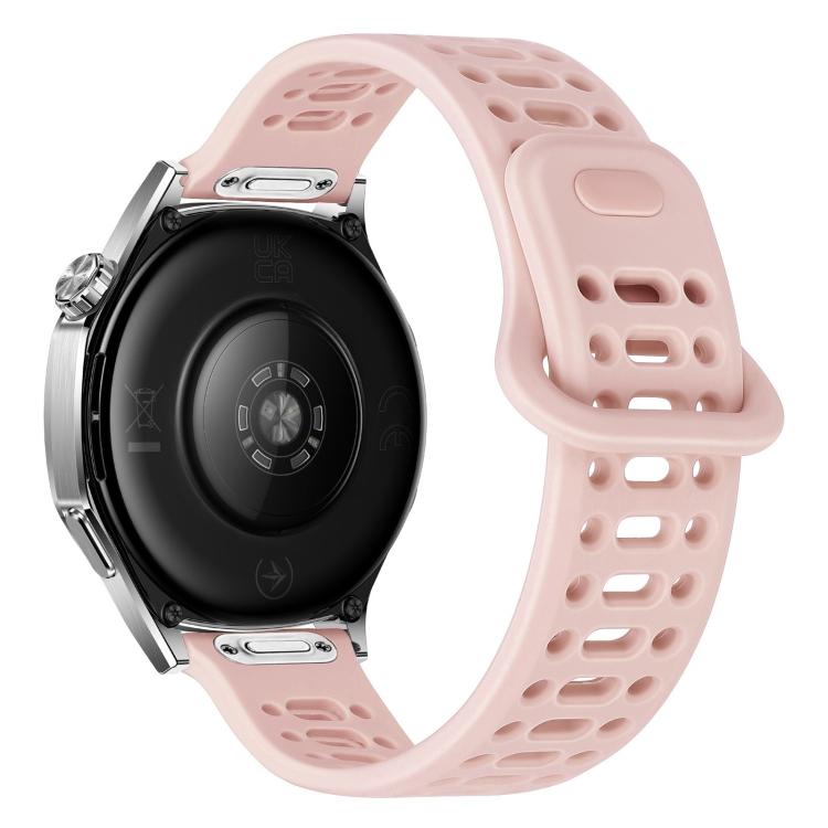 Cinturino in silicone con fibbia cava a sgancio rapido a pressione., 20mm, 22mm