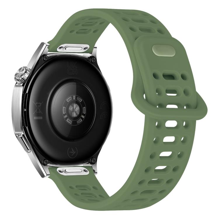Cinturino in silicone con fibbia cava a sgancio rapido a pressione., 20mm, 22mm