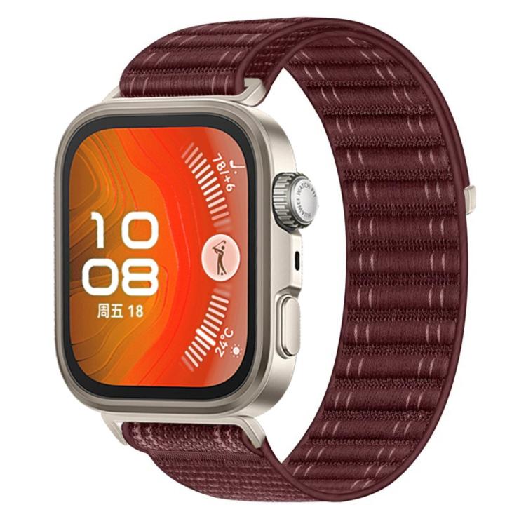 Cinturino per orologio in nylon intrecciato con trama ondulata e chiusura a strappo., For Huawei Watch Fit 5 / Fit 5 Pro / Fit 4