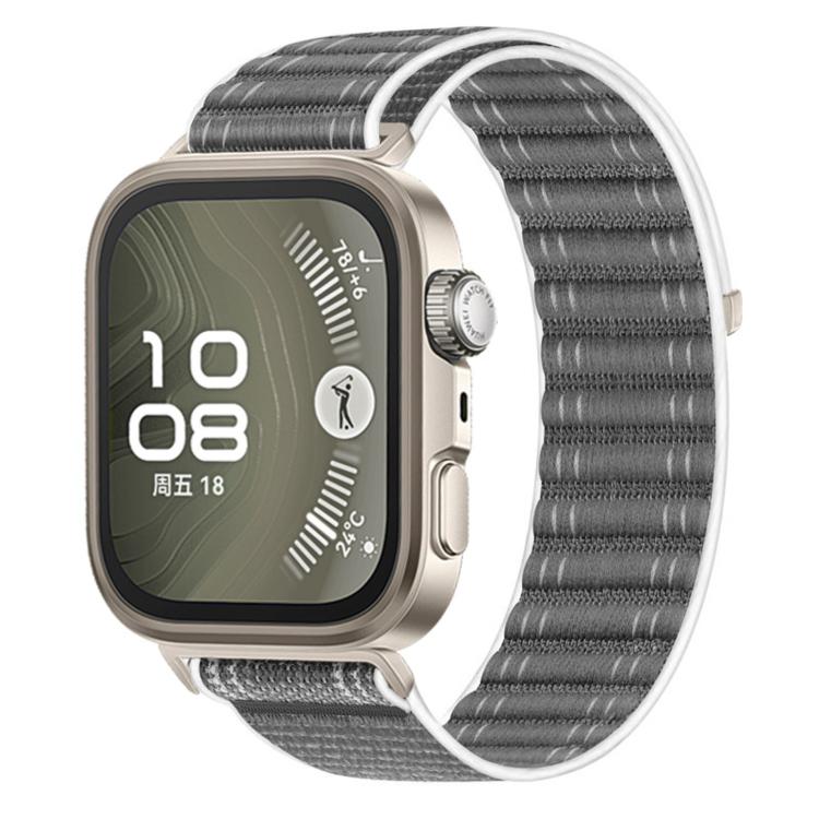 Cinturino per orologio in nylon intrecciato con trama ondulata e chiusura a strappo., For Huawei Watch Fit 5 / Fit 5 Pro / Fit 4