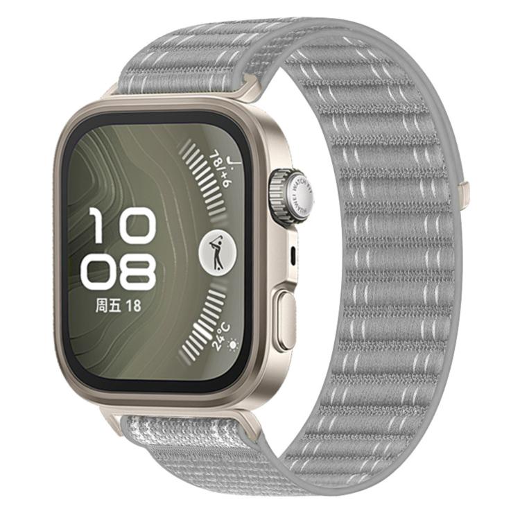 Cinturino per orologio in nylon intrecciato con trama ondulata e chiusura a strappo., For Huawei Watch Fit 5 / Fit 5 Pro / Fit 4