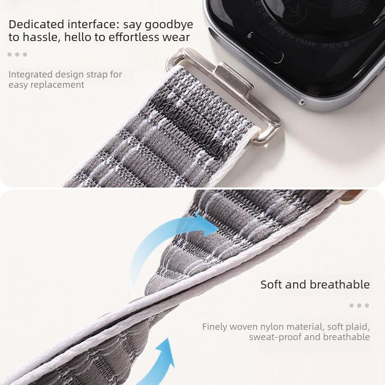 Cinturino per orologio in nylon intrecciato con trama ondulata e chiusura a strappo., For Huawei Watch Fit 5 / Fit 5 Pro / Fit 4