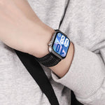 Cinturino per orologio in nylon intrecciato con trama ondulata e chiusura a strappo., For Huawei Watch Fit 5 / Fit 5 Pro / Fit 4