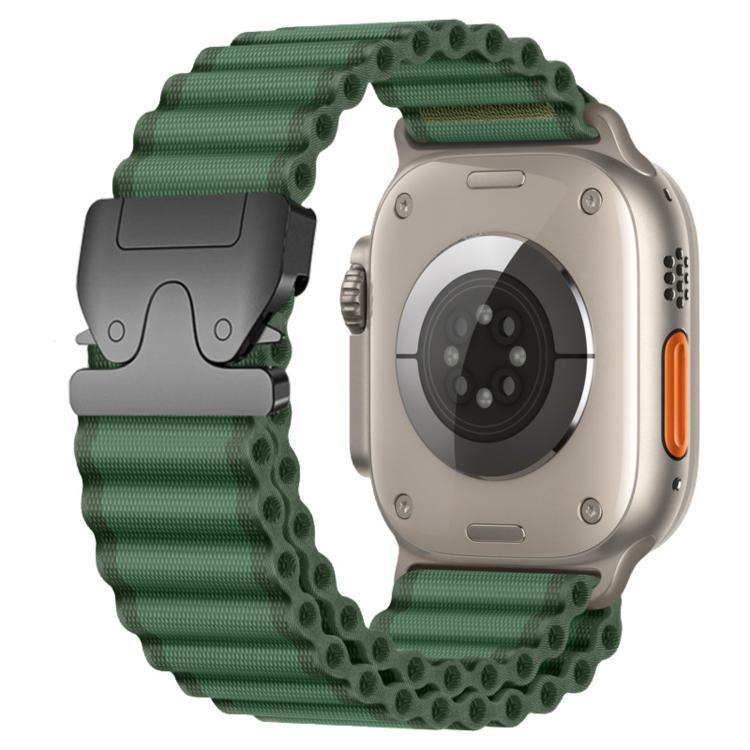 Cinturino per orologio in nylon a coste larghe con fibbia da paracadute, ideale per fuoristrada., For Apple Watch 46mm / 49mm / 45mm / 44mm, For Apple Watch 42mm / 41mm / 40mm / 38mm