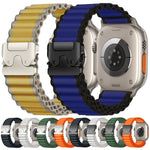Cinturino per orologio in nylon a coste larghe con fibbia da paracadute, ideale per fuoristrada., For Apple Watch 46mm / 49mm / 45mm / 44mm, For Apple Watch 42mm / 41mm / 40mm / 38mm