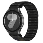 Cinturino per orologio in nylon con texture a onde e chiusura a strappo, con pulsante a pressione., For Samsung Galaxy Watch FE / 7 / 6 / 5 / 4