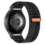 Cinturino per orologio in nylon con texture a onde e chiusura a strappo, con pulsante a pressione., For Samsung Galaxy Watch FE / 7 / 6 / 5 / 4