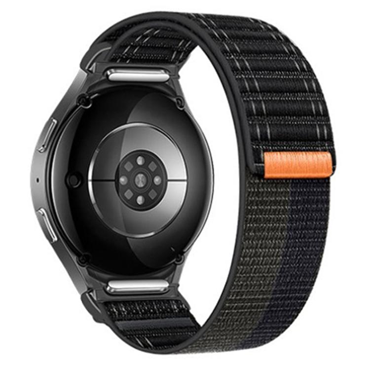 Cinturino per orologio in nylon con texture a onde e chiusura a strappo, con pulsante a pressione., For Samsung Galaxy Watch FE / 7 / 6 / 5 / 4