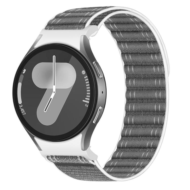Cinturino per orologio in nylon con texture a onde e chiusura a strappo, con pulsante a pressione., For Samsung Galaxy Watch FE / 7 / 6 / 5 / 4