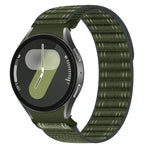 Cinturino per orologio in nylon con texture a onde e chiusura a strappo, con pulsante a pressione., For Samsung Galaxy Watch FE / 7 / 6 / 5 / 4