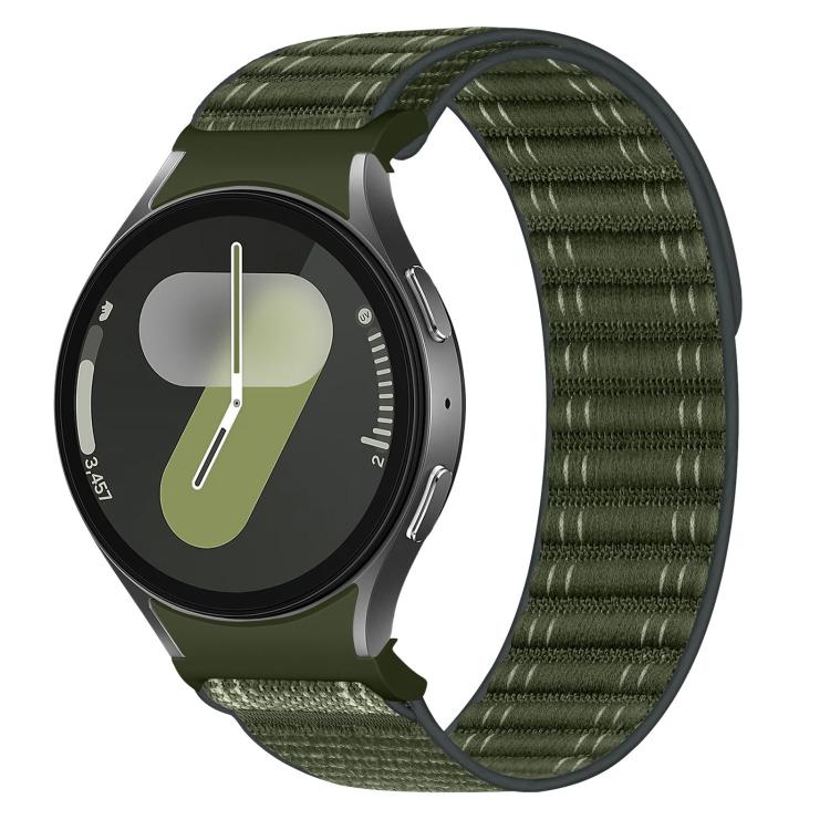 Cinturino per orologio in nylon con texture a onde e chiusura a strappo, con pulsante a pressione., For Samsung Galaxy Watch FE / 7 / 6 / 5 / 4